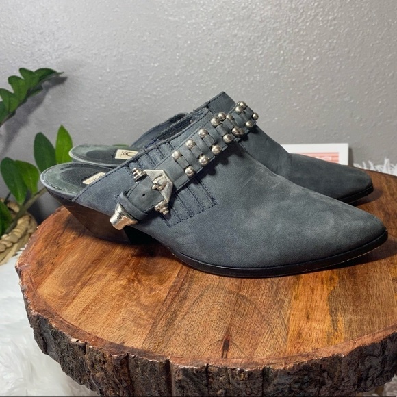 Circle S blue grey mules with studs size 7 - Picture 8 of 11